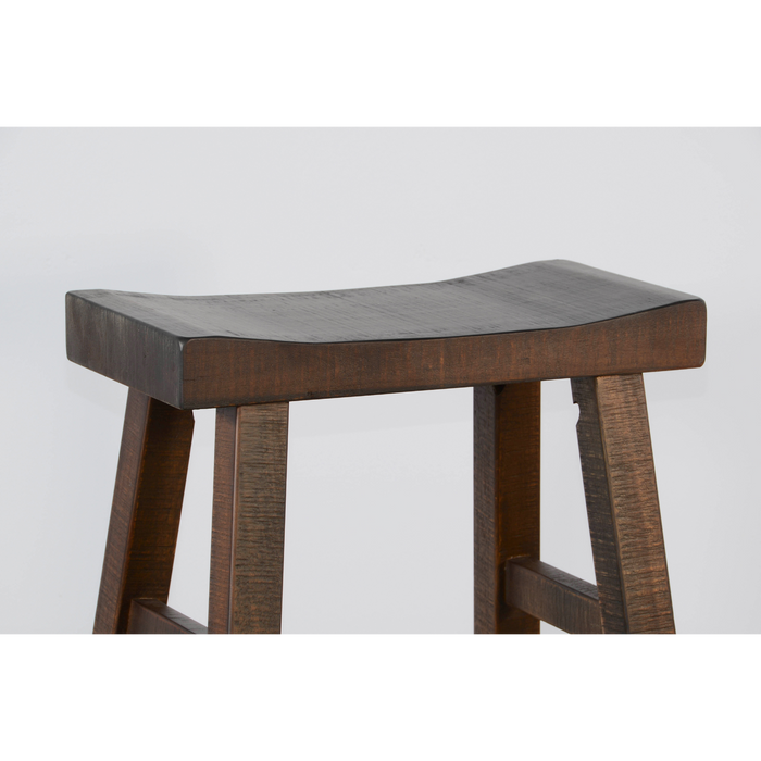 Sunny Designs Bar Saddle Seat Stool, Wood Seat Tobacco Leaf - Bed & Sofa Hub