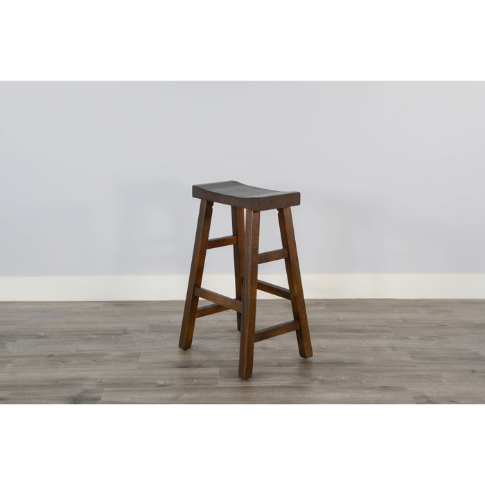 Sunny Designs Bar Saddle Seat Stool, Wood Seat Tobacco Leaf - Bed & Sofa Hub