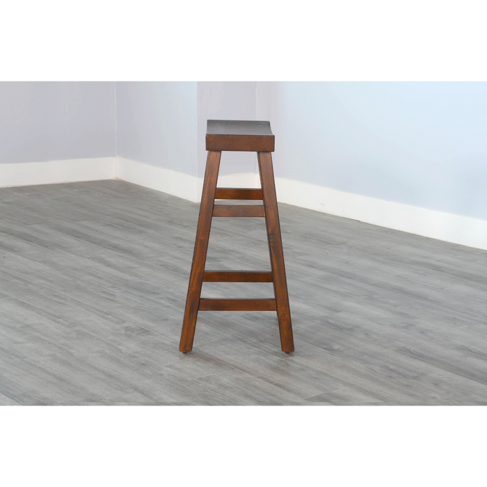 Sunny Designs Bar Saddle Seat Stool, Wood Seat Vintage Mocha - Bed & Sofa Hub