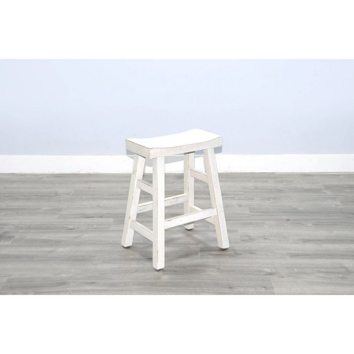Sunny Designs Beach Pebble Counter Saddle Stool White Sand - Bed & Sofa Hub