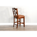 Sunny Designs Counter Santa Fe Dbl Crossback Barstool, Cushion Seat Dark chocolate - Bed & Sofa Hub