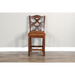Sunny Designs Counter Santa Fe Dbl Crossback Barstool, Cushion Seat Dark chocolate - Bed & Sofa Hub