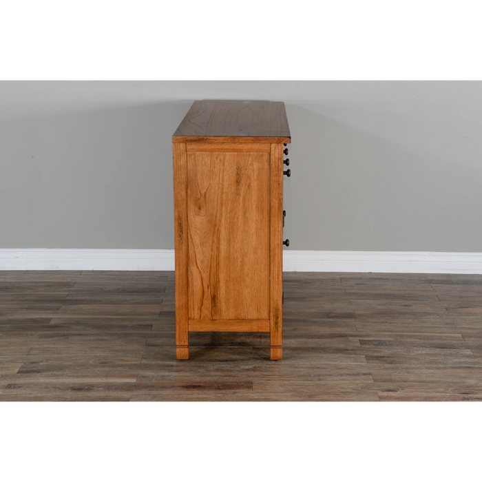 Sunny Designs Wood Buffet with Natural Slate Rustic Oak - Bed & Sofa Hub