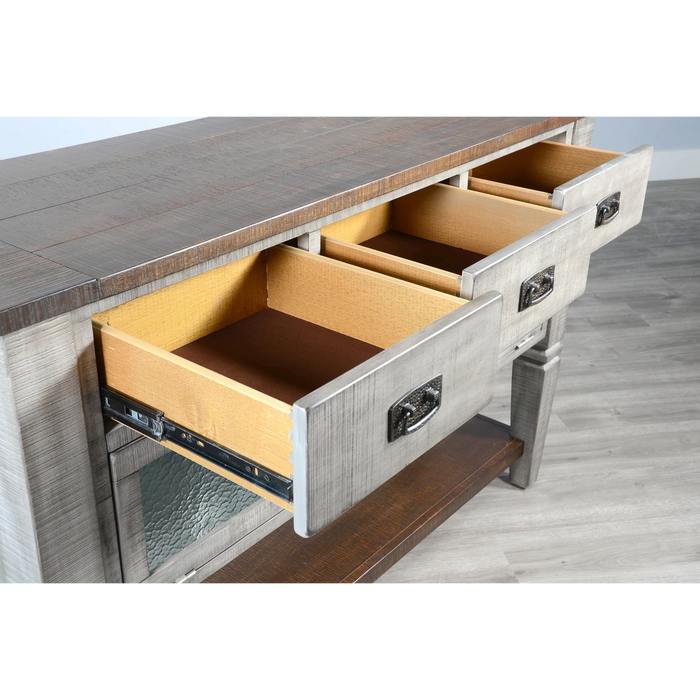 Sunny Designs Homestead Hills Alpine Grey Wood Server Tobacco Leaf and Alpine Grey - Bed & Sofa Hub