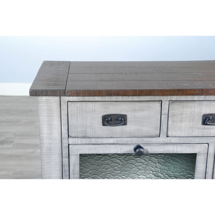 Sunny Designs Homestead Hills Alpine Grey Wood Server Tobacco Leaf and Alpine Grey - Bed & Sofa Hub