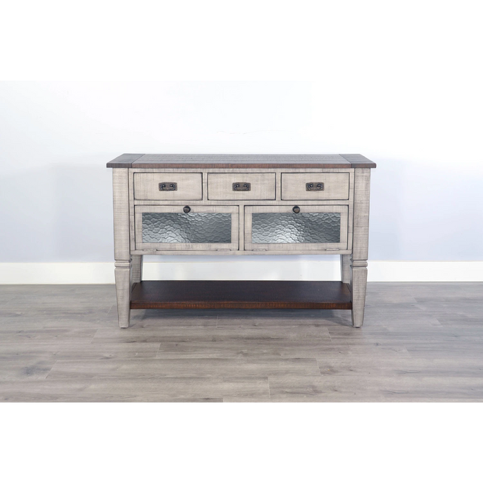 Sunny Designs Homestead Hills Alpine Grey Wood Server Tobacco Leaf and Alpine Grey - Bed & Sofa Hub