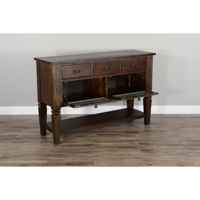 Sunny Designs Homestead 54" Transitional Mahogany Wood Server in Tobacco Leaf - Bed & Sofa Hub