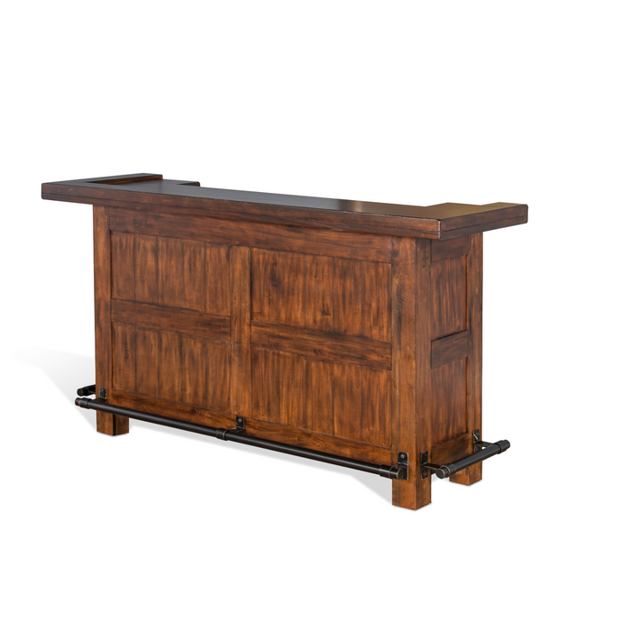 Sunny Designs 78" Farmhouse Wood Home Bar Vintage Mocha - Bed & Sofa Hub