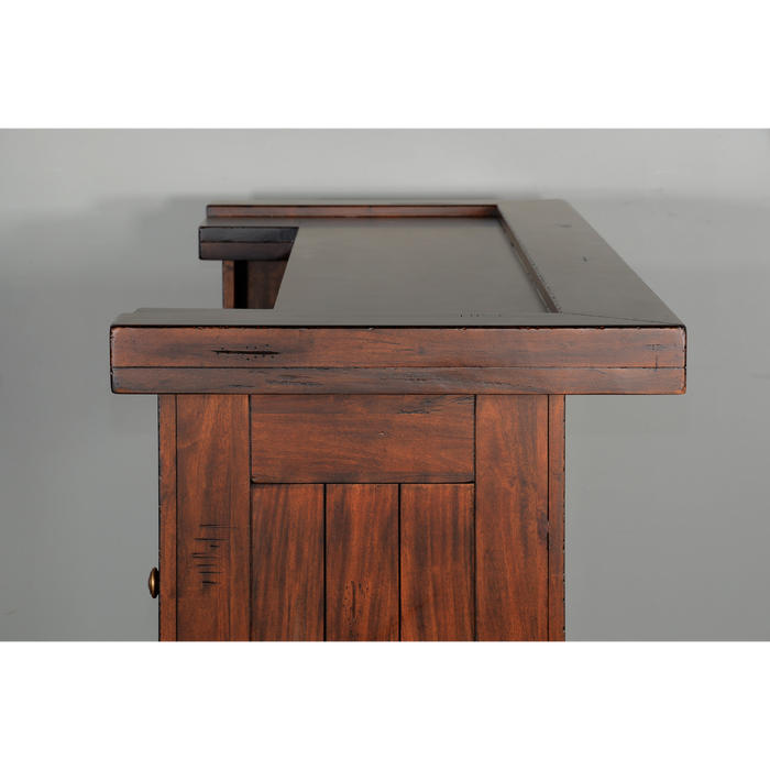 Sunny Designs 78" Farmhouse Wood Home Bar Vintage Mocha - Bed & Sofa Hub