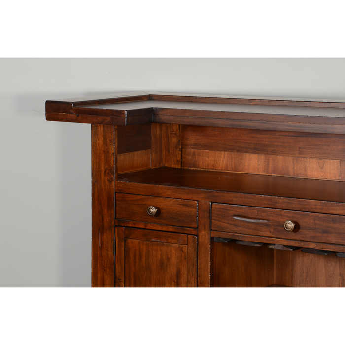Sunny Designs 78" Farmhouse Wood Home Bar Vintage Mocha - Bed & Sofa Hub