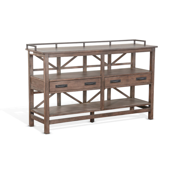 Sunny Designs Buckskin 60" Server with Metal Accents Buckskin - Bed & Sofa Hub