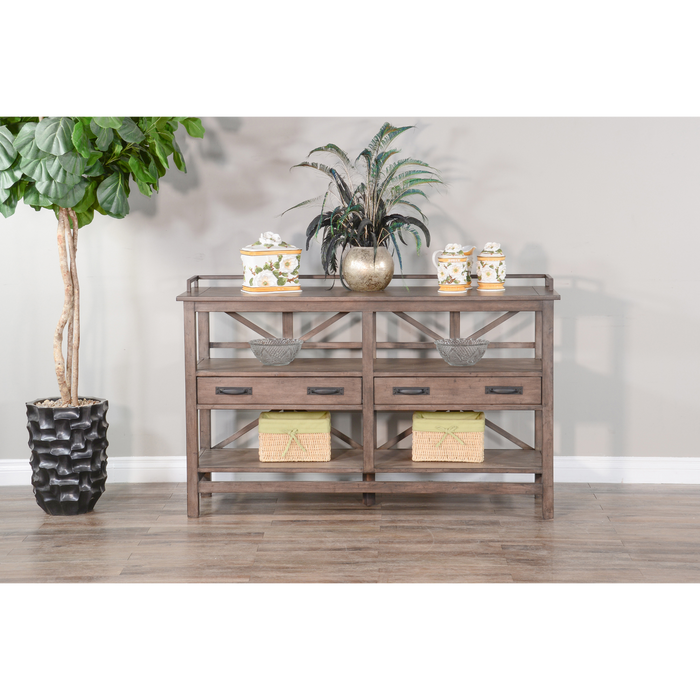 Sunny Designs Buckskin 60" Server with Metal Accents Buckskin - Bed & Sofa Hub