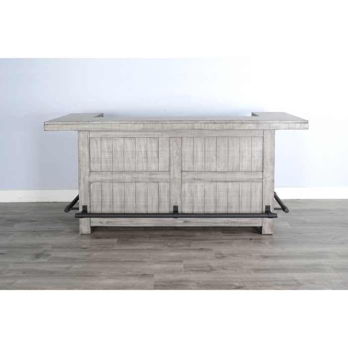 Sunny Designs 80" Traditional Wood Home Bar Alpine Grey - Bed & Sofa Hub