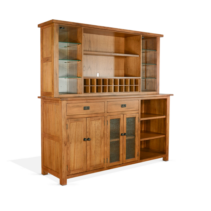 Sunny Designs Sedona Buffet & Hutch  Rustic Oak - Bed & Sofa Hub
