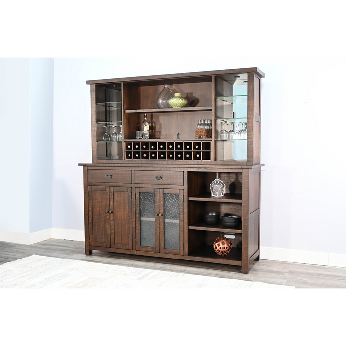 Sunny Designs Homestead Hutch & Buffet Tobacco Leaf - Bed & Sofa Hub