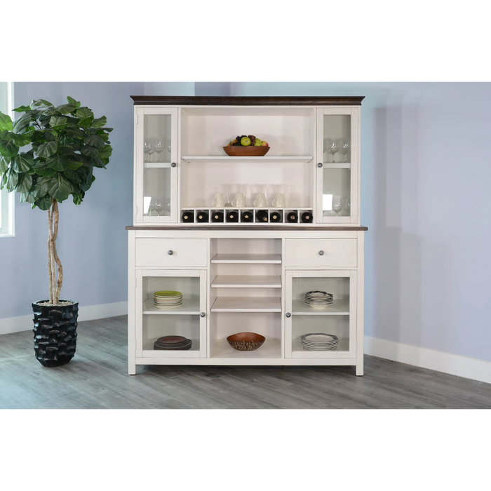 Sunny Designs Carriage House Wood Buffet & Hutch European Cottage - Bed & Sofa Hub