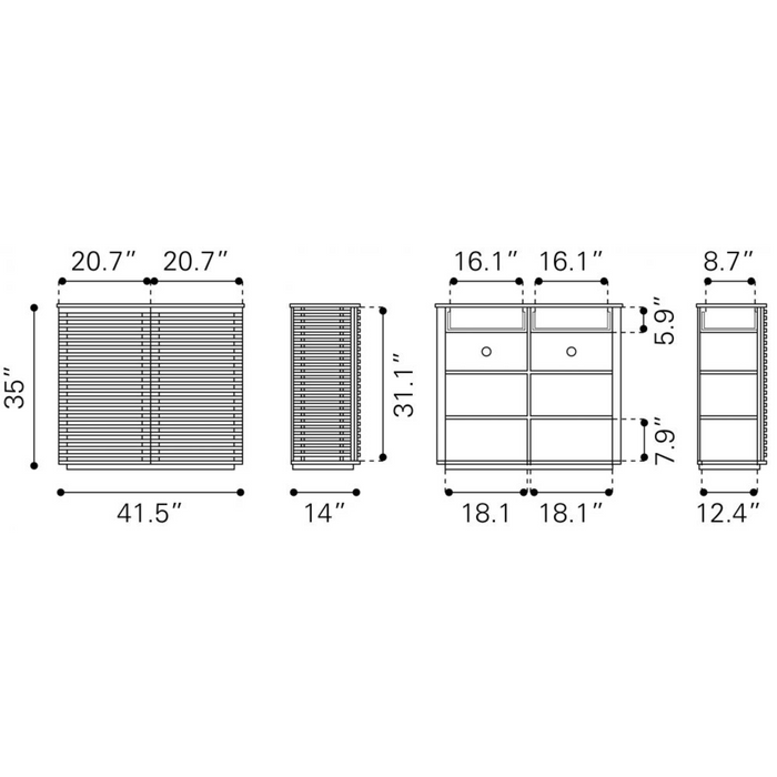Zuo Linea Cabinet Walnut - Bed & Sofa Hub