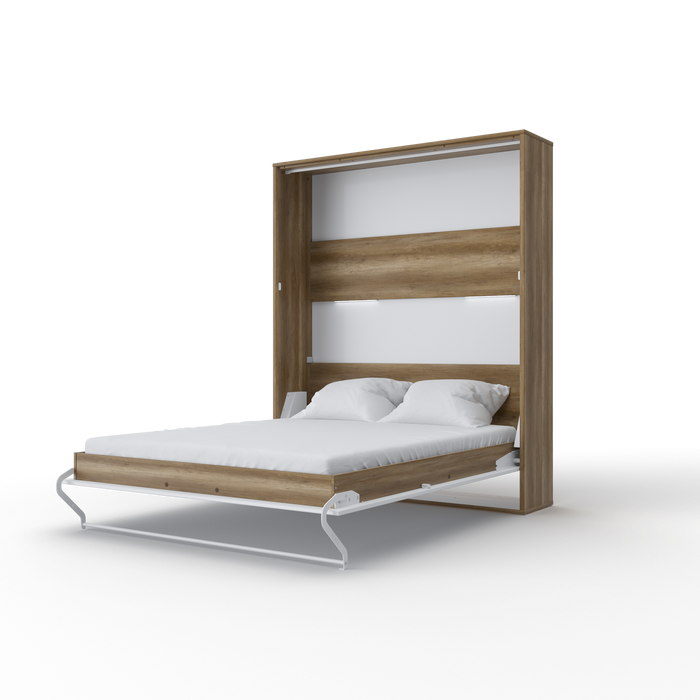Maxima House Murphy bed Vertical European Queen with mattress and LED included INVENTO IN-14WLED - Bed & Sofa Hub