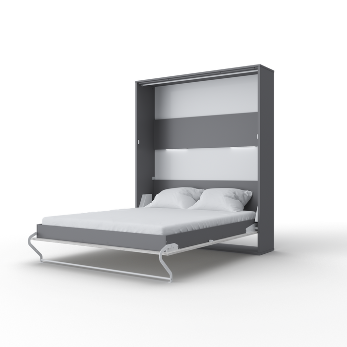 Maxima House Murphy bed Vertical European Queen with mattress and LED included INVENTO IN-14WLED - Bed & Sofa Hub
