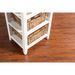 Sunny Designs Farmhouse Wood Storage Rack with Woven Baskets White Natural - Bed & Sofa Hub