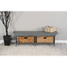 Sunny Designs 55"W Bench with Woven Baskets Little Boy Blue - Bed & Sofa Hub