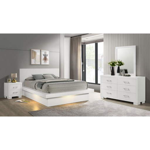 Coaster Jessica 4-piece LED Bedroom Set Cream White - Bed & Sofa Hub