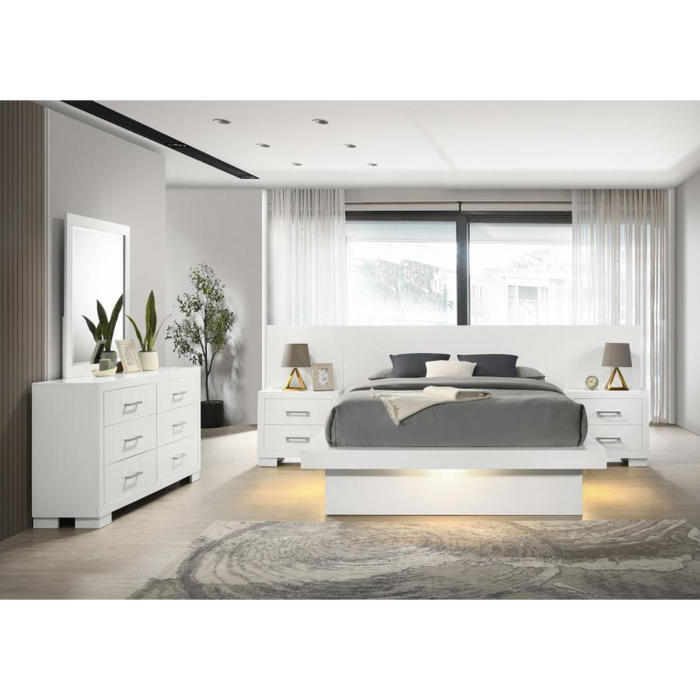 Coaster  Jessica 5-piece LED Bedroom Set Cream White - Bed & Sofa Hub