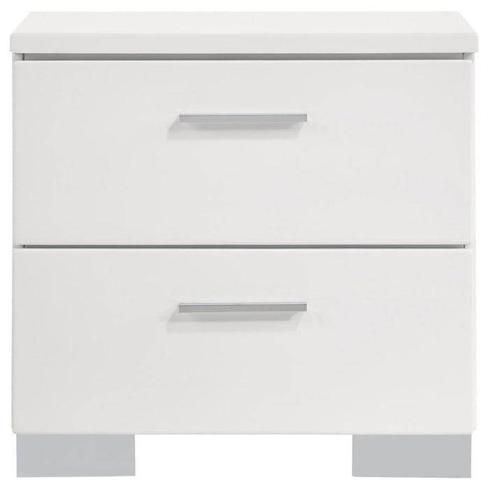 Coaster  Felicity 5-piece Bedroom Set White High Gloss - Bed & Sofa Hub