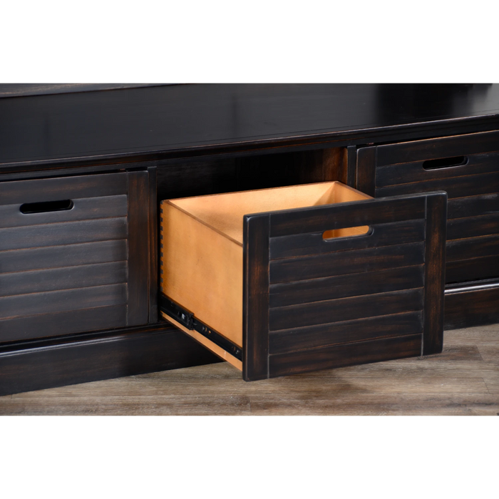 Sunny Designs Dakota Entry Locker Hall Tree Black Walnut - Bed & Sofa Hub