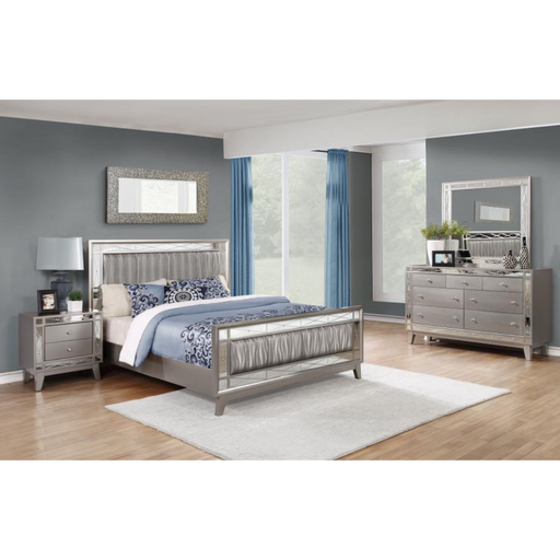 Coaster Leighton 4-piece Bedroom Set Metallic Mercury - Bed & Sofa Hub
