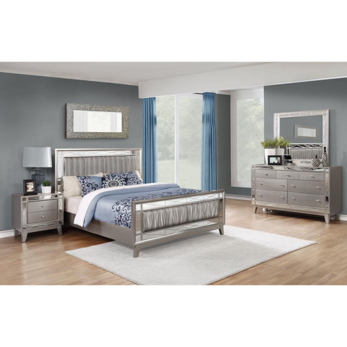 Coaster Leighton 4-piece Bedroom Set Metallic Mercury - Bed & Sofa Hub