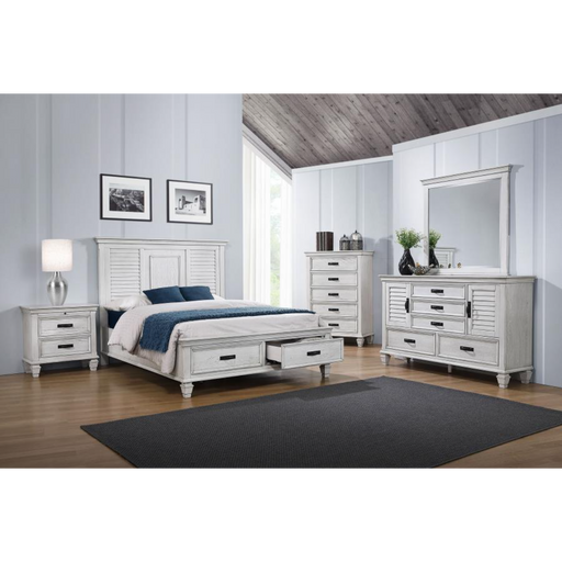 Coaster Franco 5-piece Bedroom Set Distressed White - Bed & Sofa Hub