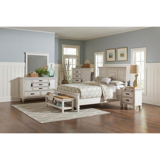 Coaster Franco 4-piece Bedroom Set Distressed White - Bed & Sofa Hub