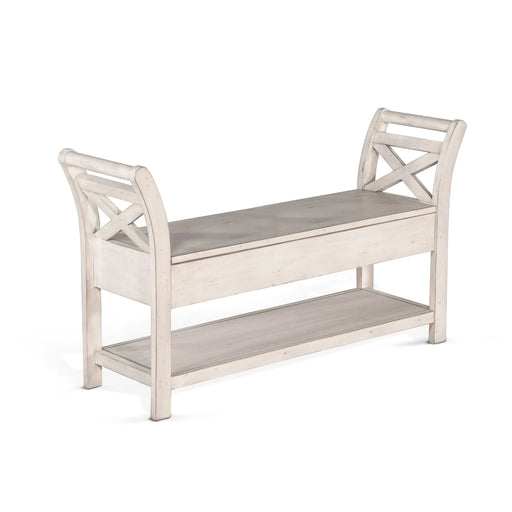 Sunny Designs 48" Accent Bench with Storage Marble White - Bed & Sofa Hub