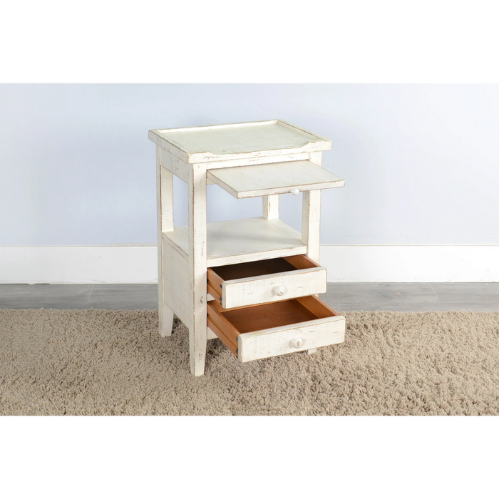 Sunny Designs Side Table White Sand - Bed & Sofa Hub