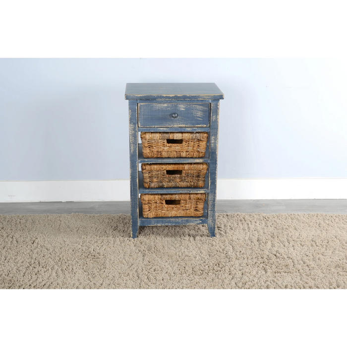 Sunny Designs Storage Rack with Baskets Ocean Blue - Bed & Sofa Hub