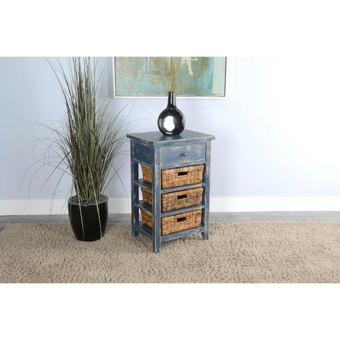 Sunny Designs Storage Rack with Baskets Ocean Blue - Bed & Sofa Hub