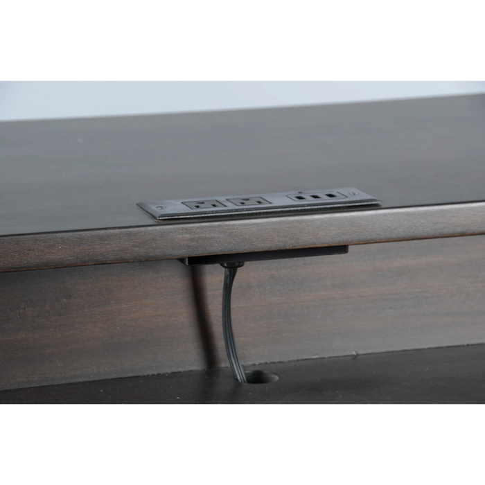 Sunny Designs Console Table with USB Power Pack Coffee Bean - Bed & Sofa Hub