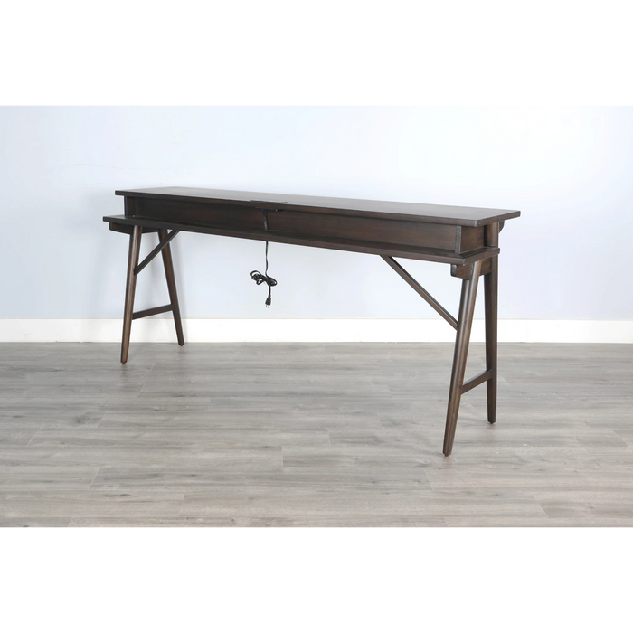 Sunny Designs Console Table with USB Power Pack Coffee Bean - Bed & Sofa Hub
