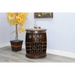 Sunny Designs Half Barrel Wine Bar with Metal Accents Tobacco Leaf - Bed & Sofa Hub