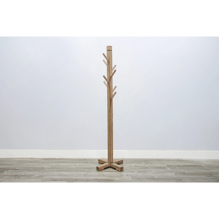 Sunny Designs Traditional Solid Wood Hat Rack with 8-Prong Hooks Beach Pebble - Bed & Sofa Hub