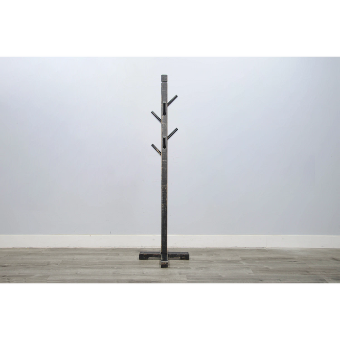 Sunny Designs Traditional Solid Wood Hat Rack with 8-Prong Hooks Black Sand - Bed & Sofa Hub