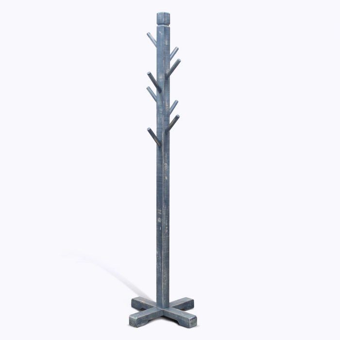 Sunny Designs Traditional Solid Wood Hat Rack with 8-Prong Hooks Ocean Blue - Bed & Sofa Hub