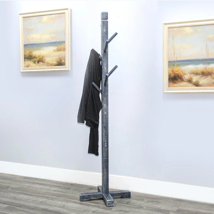 Sunny Designs Traditional Solid Wood Hat Rack with 8-Prong Hooks Ocean Blue - Bed & Sofa Hub