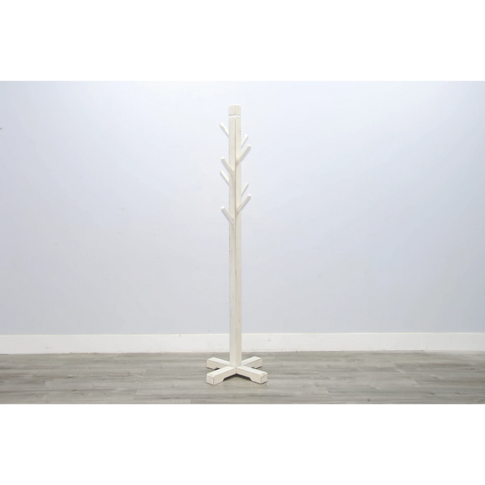 Sunny Designs Traditional Solid Wood Hat Rack with 8-Prong Hooks White Sand - Bed & Sofa Hub