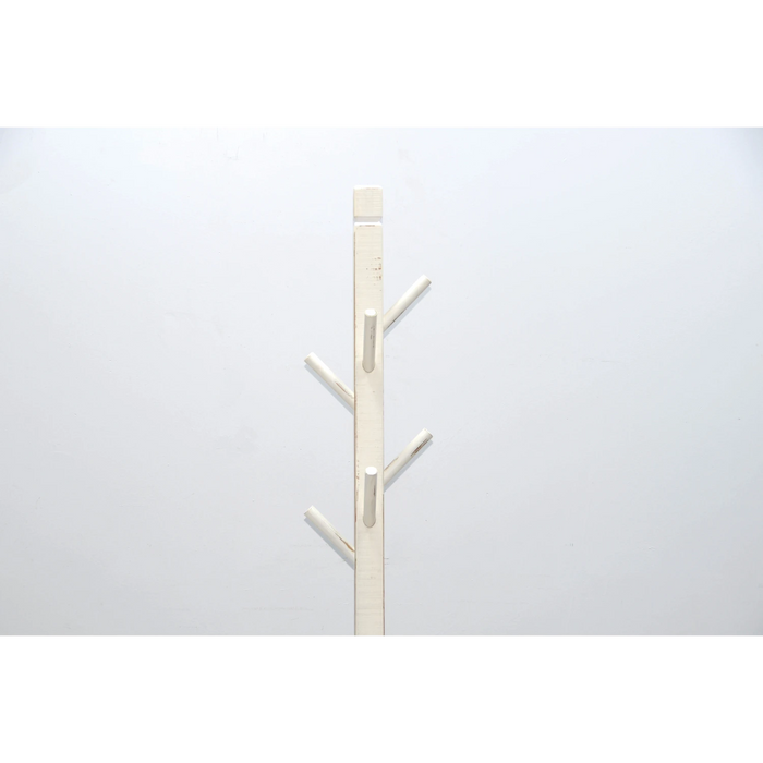 Sunny Designs Traditional Solid Wood Hat Rack with 8-Prong Hooks White Sand - Bed & Sofa Hub