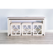 Sunny Designs Nesting 5-Piece Console Table with Stools Marble White and Buck Skin - Bed & Sofa Hub