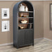 Sunny Designs Arched Display Cabinet with Doors Black Magic - Bed & Sofa Hub