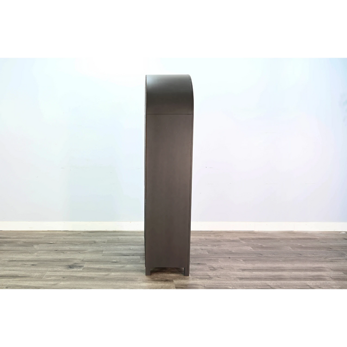 Sunny Designs Arched Display Cabinet with Doors Urban Bronze - Bed & Sofa Hub