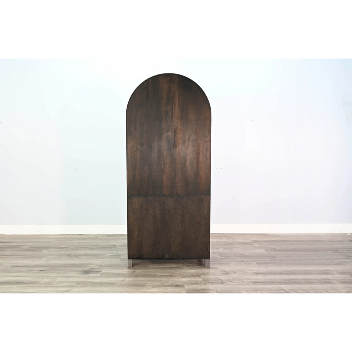 Sunny Designs Arched Display Cabinet with Doors Urban Bronze - Bed & Sofa Hub